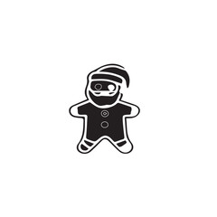 Poster - A black and white santa gingerbread man illustrationgingerbread, santa, man, black, white, illustration, holiday, christmas, cookie, festive, clipart, season, winter, graphic, design, icon, symbol, ve