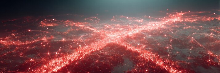 Aufkleber - Futuristic 5G Telecommunication Network with Integrated IoT Devices and Glowing Data Streams in Smart City Urban Infrastructure - Tech Innovation Concept