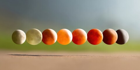 Aufkleber - Sequential New Moon Phases in Horizontal Progression Showing Complete Lunar Cycle for Scientific Education and Astronomical Visualization in Modern Design