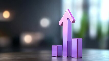 Poster - Growth and Progression: A captivating image showcases an upward-pointing arrow superimposed over bar charts. This metaphor represents growth, progress, and upward momentum.