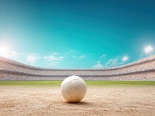 Aufkleber - Anticipation in Modern Soccer Stadium with Floodlights and Packed Crowd Highlighting Community Excitement in Professional Sports Event Marketing