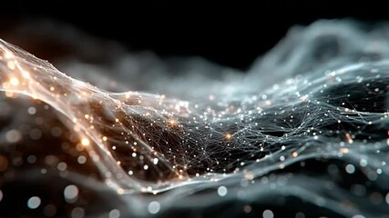 Leinwandbilder - Abstract Energy Flow: An ethereal display of interconnected particles and luminous lines in a mesmerizing flow of abstract energy. The image is an artistic representation of interconnectedness, data.