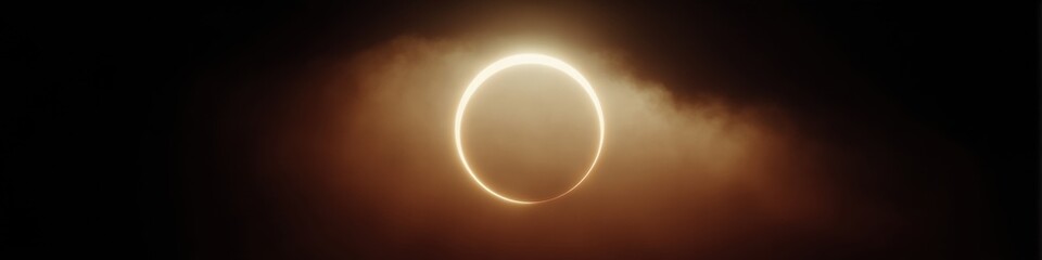 Poster - Cosmic Solar Eclipse with Distinct Corona Ring Against Black Space for Scientific Research, Astronomy Content, and Rare Celestial Phenomena Visualization