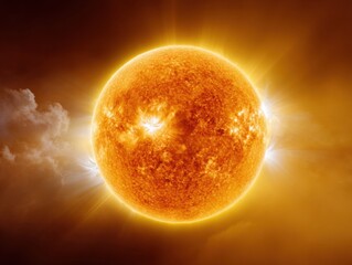 Poster - Detailed Solar Cycle Sun with Corona Flares and Prominences, Scientific Visualization for Energy Education and Space Technology Innovation