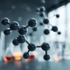 Aufkleber - Futuristic Molecular Structure Model in Laboratory Setting for Personalized Medicine and Targeted Drug Development - Pharmaceutical Innovation Visual