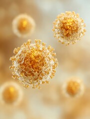 Aufkleber - of Covid Variant Coronavirus Cells Showing Detailed Viral Structure for Pandemic Research and Infectious Disease Control in Healthcare Innovation
