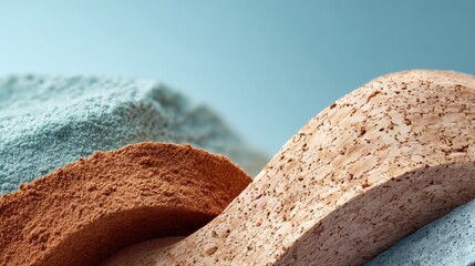Poster - Macro Close-Up of Cork Texture Showing Natural Grain and Pores for Sustainable Materials Marketing and Eco-Friendly Biodegradable Product Concepts