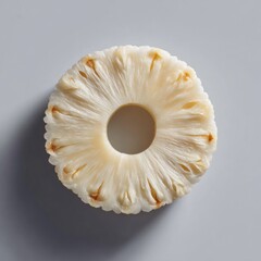 Aufkleber - Top-down view of white pineapple ring showcasing natural geometric patterns and fresh tropical fruit texture for healthy eating and wellness content