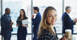 © BuyoutReese10/peopleimages.com - Business, woman and coffee at seminar in lobby for conference break, workshop or global expo. Corporate, portrait and employee with smile at international convention for career development or upskill