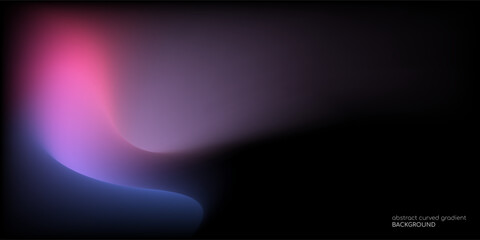 Leinwandbilder - Vector abstract blurred gradient background smooth curve shape with colorful light purple blue on black backgroundGradient Background 019