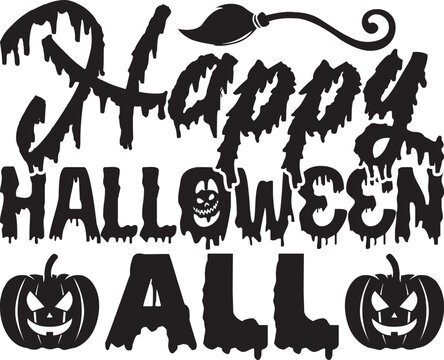 happy Halloween all, Halloween svg design.