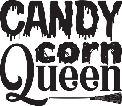 candy corn queen, Halloween svg design.