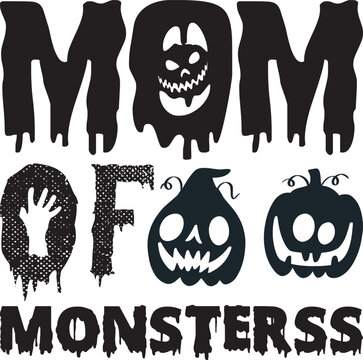 mom of monsters', Halloween svg design