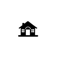 Poster - A simple black and white house icon illustration