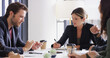 © peopleimages.com - Meeting, report and writing with business people in boardroom for discussion or planning. Collaboration, notebook and teamwork with employee group in office together for development or training