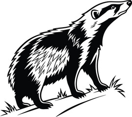 elegant badger silhouette logo design perfect for branding and animal themed projects offering a sca
