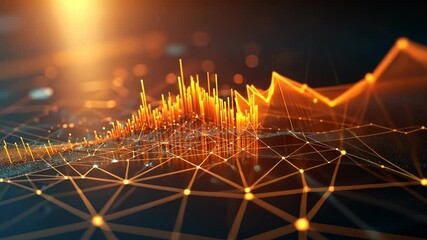 Aufkleber - 3D infographics for business presentation with neon glowing charts, bars and pie diagrams