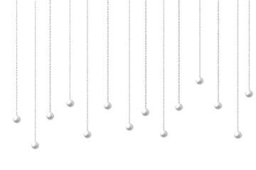 Poster - Abstract White Spheres Hanging on Thin Strings, PNG