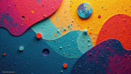 Wall Mural - Abstract funky wallpaper, bold geometric shapes, textured surface, backdrop, orange, shapes