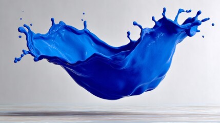 Poster - splash of blue paint is shown in the air, creating a sense of movement and energy. the blue color is