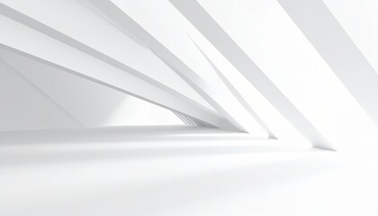 Wall Mural - 3d illustration of abstract minimal architecture background, monochromatic geometric architectural