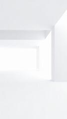 Wall Mural - 3d illustration of abstract minimal architecture background, monochromatic geometric architectural