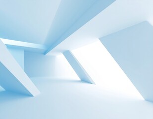 Wall Mural - 3d illustration of abstract minimal architecture background, monochromatic geometric architectural