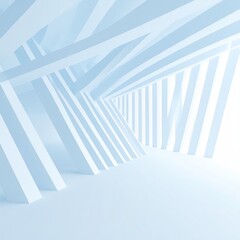 Wall Mural - 3d illustration of abstract minimal architecture background, monochromatic geometric architectural