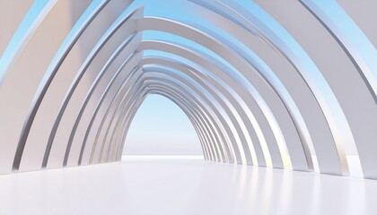 Wall Mural - 3d illustration of abstract minimal architecture background, monochromatic geometric architectural