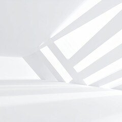 Wall Mural - 3d illustration of abstract minimal architecture background, monochromatic geometric architectural