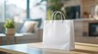 © AI.Era - Minimalist Paper Bag Branding Mockup on Natural Wood Texture