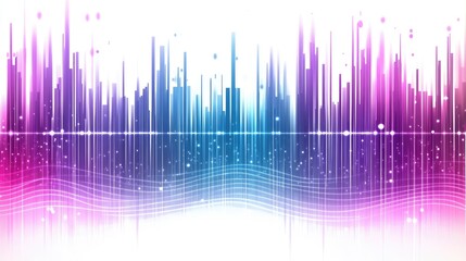 Fototapete - Abstract Soundwave Visualization with Vibrant Colors Representing Audio Spectrum and Energy Flow in Modern Digital Art Style