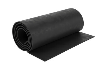 Fototapete - Isolated 3d Rendering of a Black Rubber Roll on Transparent Background