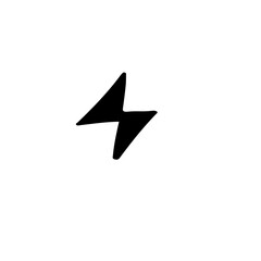Aufkleber - A simple black lightning bolt on a white background