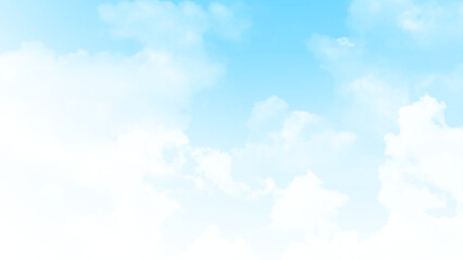 Aufkleber - Blue sky background with white cloud in sunny day.  Beautiful sky with clouds. Nature composition. Place for text