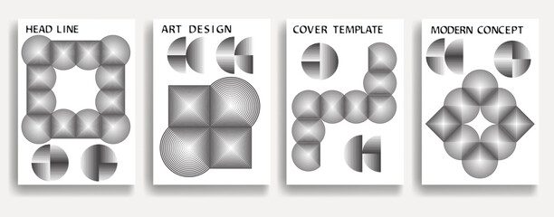 Fototapete - Modern posters . Vector design composition with various geometric shapes . Abstract contemporary art . Vector art brochures
