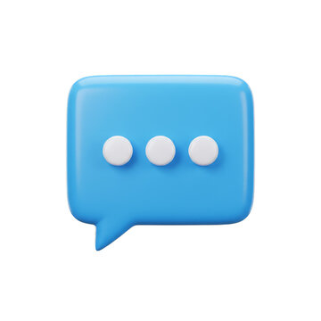Isolated Blue Chat Bubble Speech Concept with 3D Rendered Design