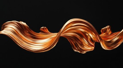 Poster - Fluid Motion of Golden Liquid Metal Against Black Background Creating Elegance and Luxury in Artistic Flow Ideal for Design and Advertising Projects