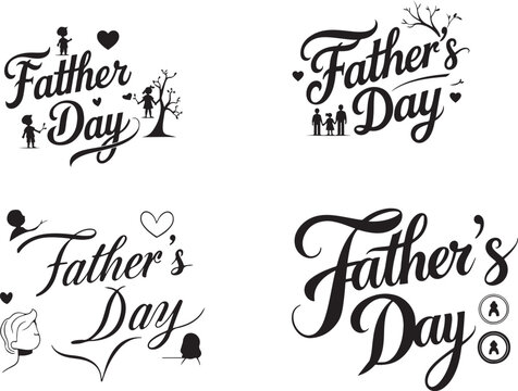 Father's Day Silhouette Vector | Dad and Child Graphic for Celebration Designs