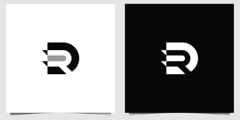 Poster - Abstract DR logo design with geometric shapes and modern typography illustration