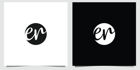 Poster - Elegant ER Initial Logo Set in Contrasting Black and White Squares