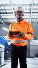 Poster - Skilled Worker Inspecting Machinery