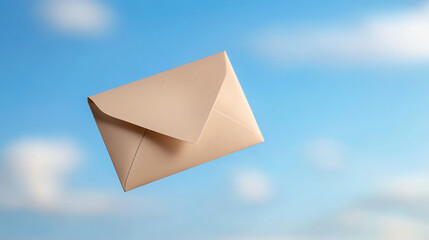 Aufkleber - A floating envelope against a serene blue sky, symbolizing communication, messages, and correspondence in a digital world.