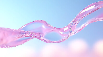 Aufkleber - A flowing stream of pink liquid showcasing vibrant colors and movement, perfect for beverage or creative projects.