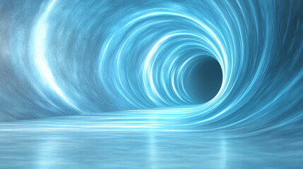 Aufkleber - A mesmerizing blue tunnel of light symbolizing fluidity, depth, and movement through water, evoking a sense of tranquility.
