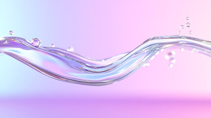 Poster - A smooth wave of clear water gliding through soft pastel colors, embodying tranquility and fluidity in nature.