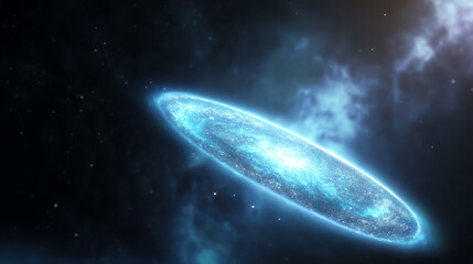 Poster - A stunning visual of a galaxy in deep space, showcasing swirling luminous stars and cosmic dust in an enchanting cosmic dance.