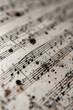 © Katerina - Blotted ink stains on sheet music paper with scattered splashes and old notes. Suitable for grunge or music-themed design.