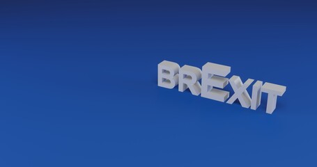 Poster - Isolated realistic white brexit symbol with shadow. Located on the right side of the scene. 3d illustration on transparent background