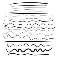 Fototapete - Hand drawn black rough lines. doodles lines. strokes. smooth vector pencil lines. seamless pattern. ink lines. vector illustration
